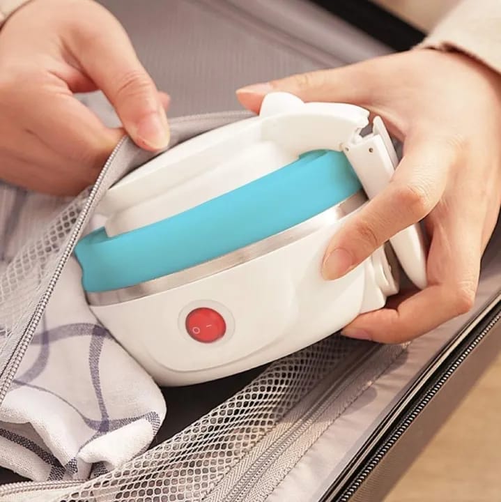 Portable Foldable Electric Travel Kettle – Silicone Collapsible Water Boiler