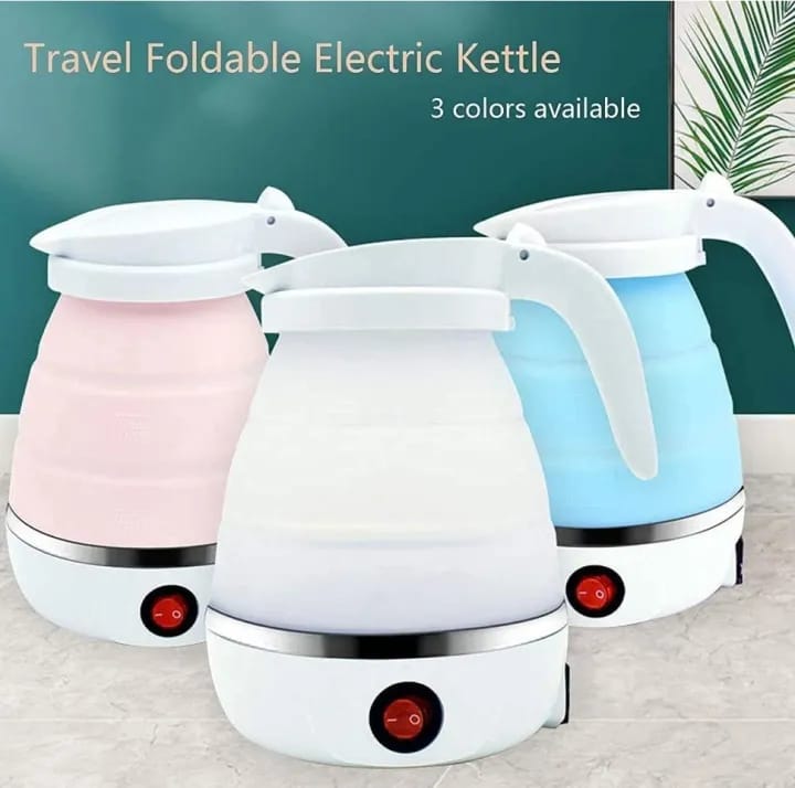 Portable Foldable Electric Travel Kettle – Silicone Collapsible Water Boiler