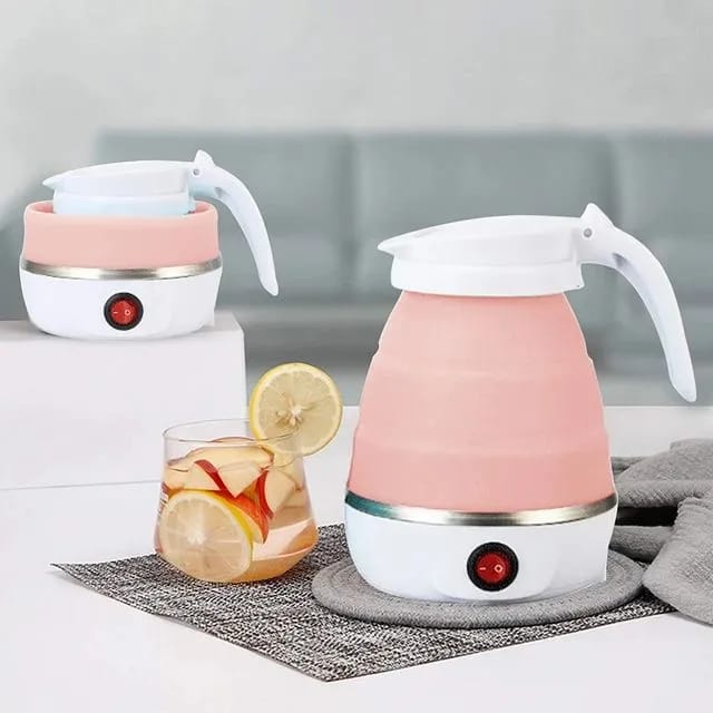 Portable Foldable Electric Travel Kettle – Silicone Collapsible Water Boiler