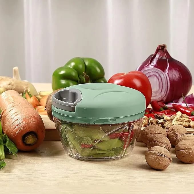 Manual Pull Cord Food Chopper – Quick Vegetable & Fruit Cutter