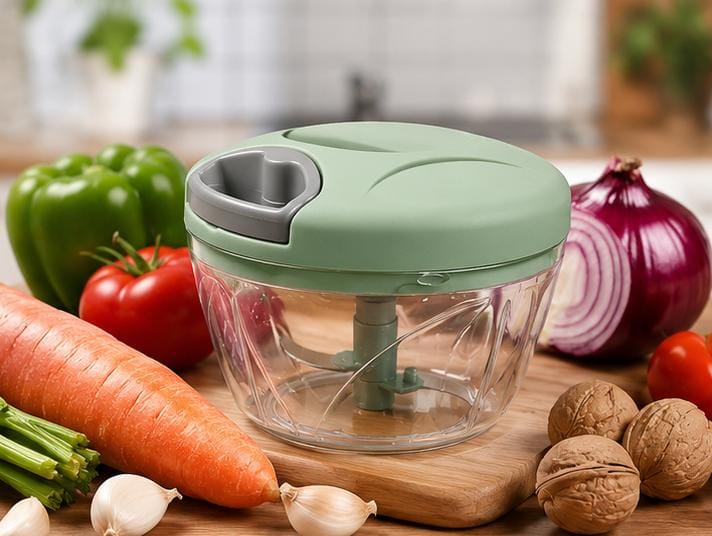 Manual Pull Cord Food Chopper – Quick Vegetable & Fruit Cutter