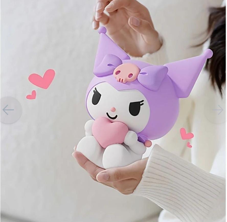 Kuromi Silicone LED Night Light – Rechargeable Cute Bedside Lamp with Heart